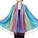 Neelamvar Fashion Colorful flowers Jacquard cotton pashmina Women Wrap Shawl tassels Scarves 75