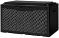Greesum 100 Gallon Resin Deck Box Large Outdoor Storage with Cushions for Patio Furniture, Garden Tools, Pool Supplies, Weatherproof and UV Resistant, Lockable, Dark Black