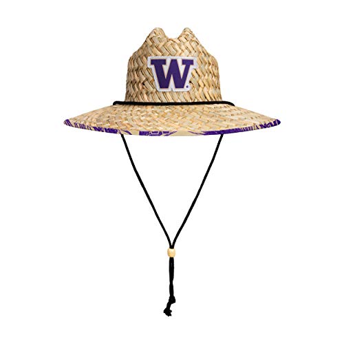 Image of FOCO Men's NCAA College Team Logo Floral Straw Sun Hat