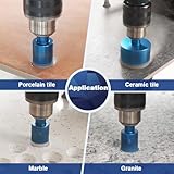 Dry Diamond Core Drill Bit Set,BRSCHNITT 2pcs 25mm Diamond Hole Saw Core Drill Bit with Triangle Shank for Porcelain Tile Ceramic Stone Granite Marble - Image 3