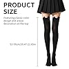 1Pair Black Thigh High Socks Knee High Socks with Bows Sexy Black Bow Stockings Hold Ups Opaque Bow Lace Over The Knee Long Stockings for Women Ladies Halloween Fancy Dress Xmas Valentine's Day Favors #4