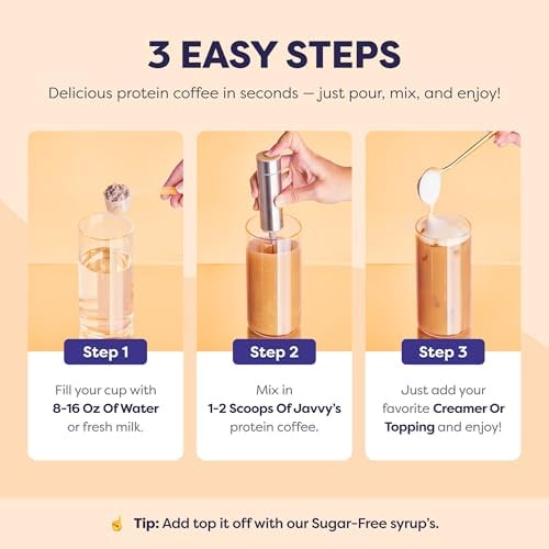 Javvy Protein Iced Coffee - Premium Whey Protein & Iced Coffees, 100% Natural Cold Brew, Zero Artificial Flavors & Sweeteners, 80mg Caffeine, No Added Sugar, 20 Servings, Caramel, 1 Pack — view 6