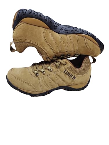 Image of Lakhani Touch Armaan Leather Outdoor Shoes for Men - Comfortable & Durable Waterproof Hiking Sneakers - Stylish Sports Shoes for Outdoor Activities & Travel