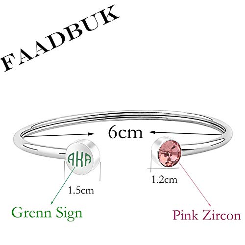 FAADBUK Sorority Pink Zircon and Green Bracelet - Graduation Jewelry for Women2