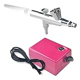 HUBEST Airbrush Compressor Kit 3 Level Pressure Adjustable with 0.4mm Needle and Nozzle Single Action Airbrush Makeup System Beauty Face Paint Kit for Nail Body Paint