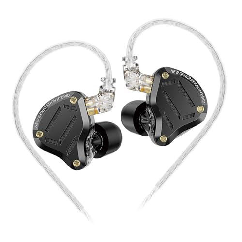 KZ ZS10 PRO 2 in Ear Monitor Headphones with 4-Level Tuning Switch 1DD+4BA Hybrid Gaming Earbuds HiFi Audiophile IEM Earphones Studio-Grade Sound for Musicians/Stage Monitoring (Black Without Mic)