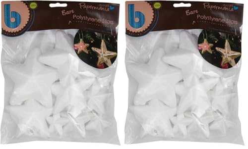Étoiles en Polystyrène (8pcs) - Tailles Assorties (Lot de 2)