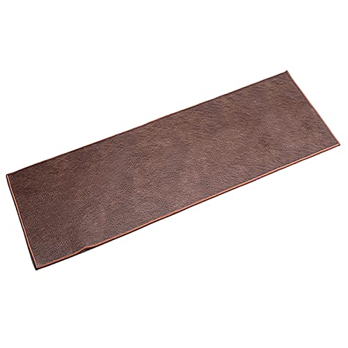 Chemin de Table en Cuir Marron Vintage - Set de Table Imperméable Antidérapant Lavable