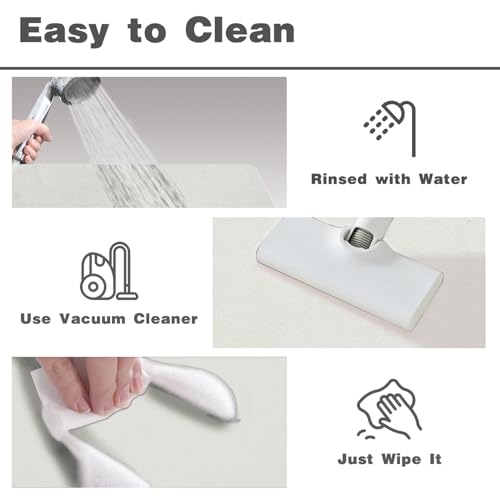 Bath Mat, Bathroom Rugs Non Slip Washable Thin Absorbent Quick Dry Bath Mat Fits Under Door Bathroom Floor Mat Perfect for Bath, Shower, or Sink 20"x48" White