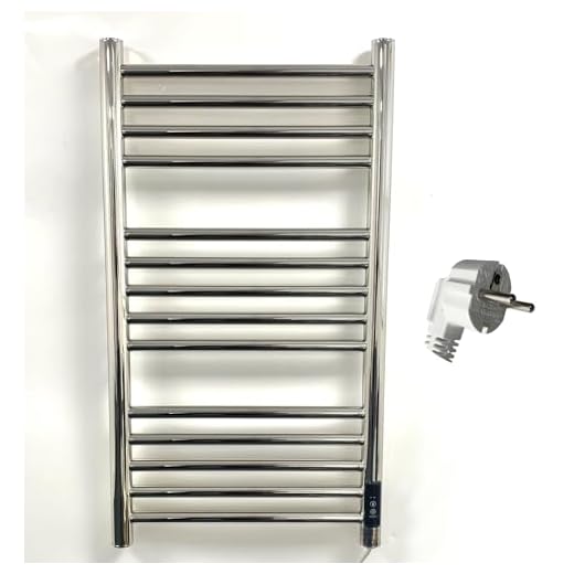 Toallero eléctrico Fossano de Greened House, Altura 720 mm, Anchura 400 mm, Acero Inoxidable Pulido a Espejo.