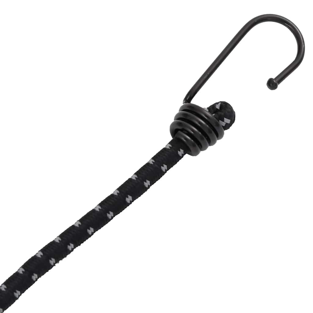 Mangloder - Corda in gomma riflettente con ganci, 50 pezzi, lunghezza 100 cm, resistenti, elastici, accessori per tende, tiranti, protezione del pavimento, campeggio, con strisce riflettenti per una