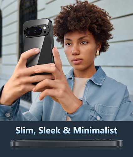 FNTCASE for Google Pixel 10 Case: Pixel 10 Pro Case Google 9/9 Pro Non-Yellowing Clear Slim Case | Rugged Anti-Drop Shockproof Scratch Protective Thin Transparent Crystal Cell Phone Cover(Black) - 8