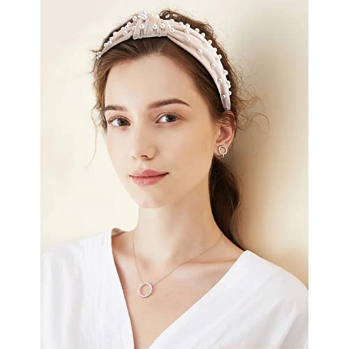 Aoprie Top Knot Headbands For Women 6 Packs Wide Plain Headbands Pearl Hair Bands For Women's Hair Wide Turban Headbands Fashion Elastic Hair Accessories For Women And Girls Leopard Black Brown #TOP5