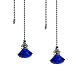 Ceiling Fan Pull Chain Set - 2 pieces Blue Diamond Fan Pull Chains 20 Inch Ceiling Fan Chain Extender with Chain Connector Home Wedding Decor Ornament Pendant