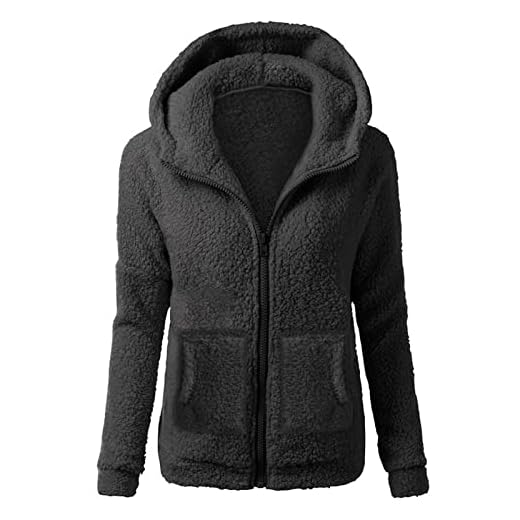 Veste Polaire Femme avec Capuche Grande Taille Manteau Hiver Chaud Sweat Polaire Zippée Pas Cher A La Mode Chic Sweat Zippé Kawaii Manteau De Velours Manche Longues Amples Pullover