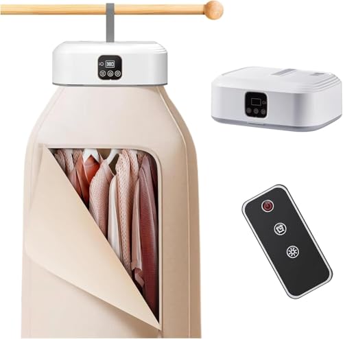 Secadora de Ropa Eléctrica Portátil, Mini Smart Rápida Plegable 600W Compacta Ropa Pequeña (9-12 piezas） con control remoto para Apartamentos Viajes Dormitorio Caravanas Estudiantes Casas Pequeñas