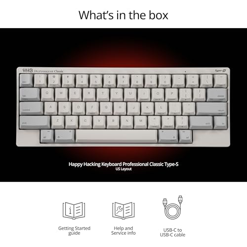 Image of HHKB - Happy Hacking Keyboard Professional Classic Type-S White (Wired, USB-C, Silent, Mac, Windows, White, Printed) with 2-Year Advance Exchange Warranty