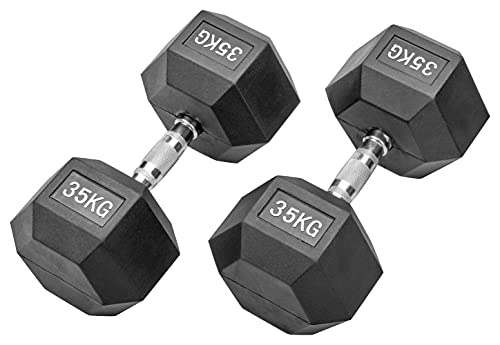 Bad Company I Kurzhanteln gummiert für Aerobic, Gymnastik und Fitness 70 Kg (2x35,0)