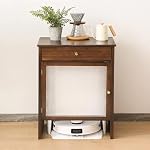 Sweeping Robot Vacuum Hidden Cabinet,Mobile Robot Vacuum Storage Cabinet Side Table, Multi Tier End Cabinet with Wheels for Living Room Kitchen Large