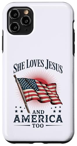 Diseño patriótico She Loves Jesus and America Too Carcasa para iPhone 11 Pro Max