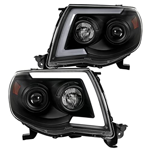 Spec-D Tuning Black Projector LED Sequential Headlights Signal Compatible with Toyota Tacoma 2005-2011 L+R Pair Head Light Lamp Assembly