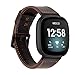 Produktbild NEMUALL Armbänder Kompatibel mit Fitbit Versa 3/Fitbit Sense Lederarmband Uhrenarmband Sanft Ersatzband Lederband für Herren und Damen-Dunkler Kaffee