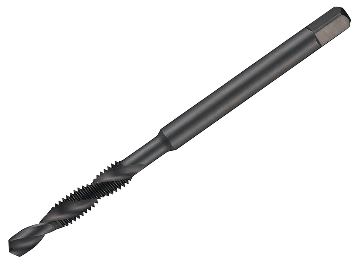 Dormer E650M6 Series E650 HSS 30° Spiral Flute Combination Drill Tap, Bright Finish, M6 x 1.00mm x 84mm
