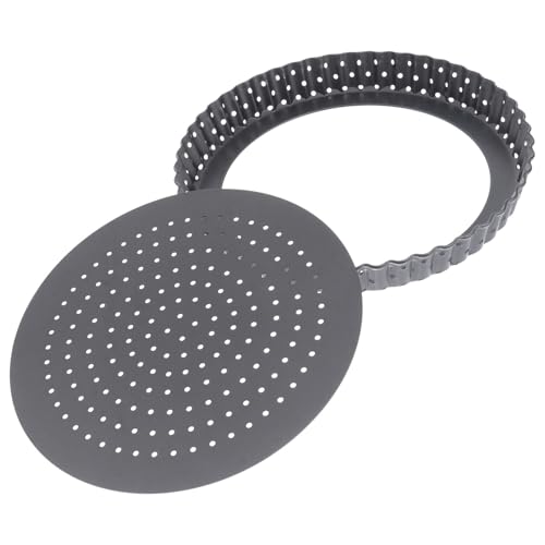 Didiseaon Moule à Tarte Perforé 20 CM Antiadhésif Fond Amovible Adapté la Pâtisserie et Cuisson Variée