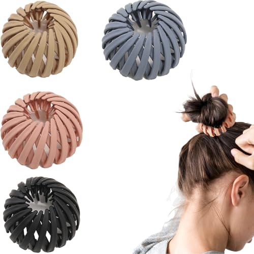 Hsyadazi 4 fermagli per capelli vintage da donna, grandi fermagli per capelli, antiscivolo, tinta unita, per donne e ragazze, ideali per uno stile lazzy