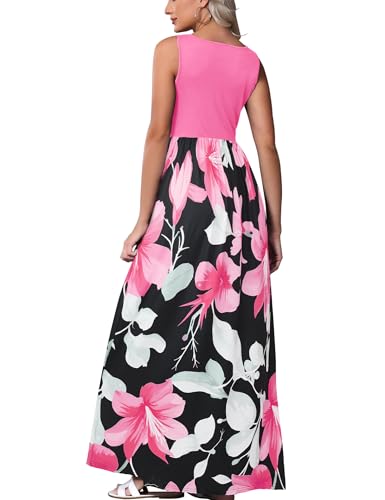 Image of Bluetime Women's Summer Boho Sleeveless Floral Print Tank Long Maxi Dress (S-3XL)