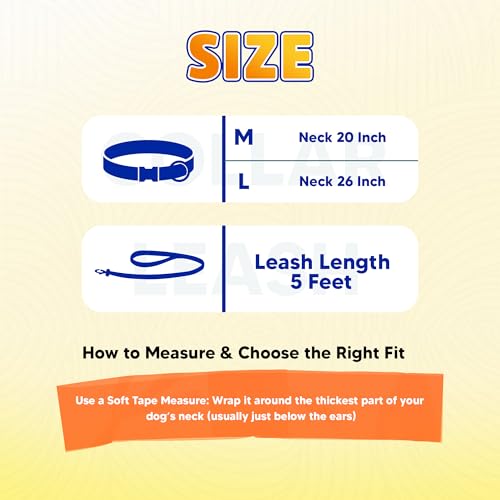 Image of Adil'S Waterproof Leash and Collar Combo Set - Adjustable & Breathable Biothane Collar with Leash Suitable for Medium & Large Size Dogs (Lease 5Ft), Blue, L