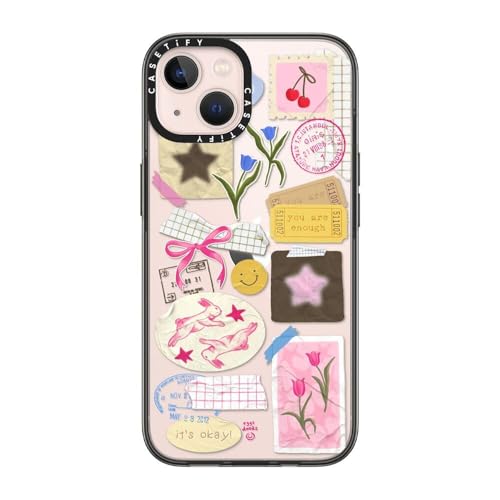 Coque iPhone 13 CASETiFY rigide fine noir transparent motif étoiles