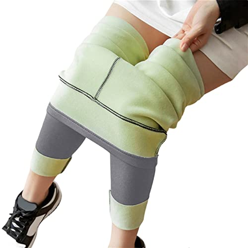 Leggings de invierno para mujer con forro de terciopelo térmico negro de algodón
