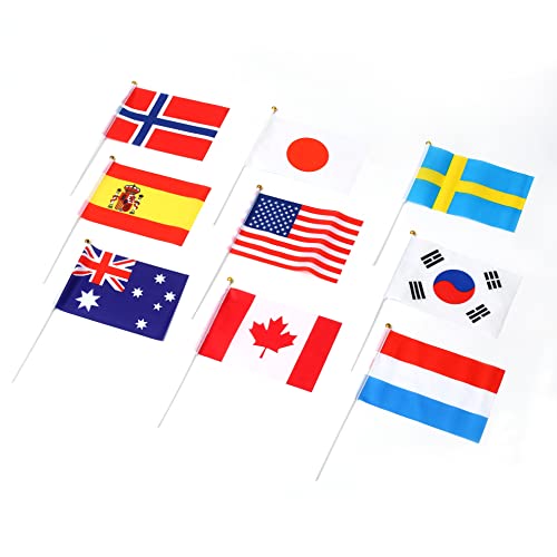 200 Countries Flags, Small Flags Of The World, International Flags On Sticks, Multicultural Around The World Party Decorations, Office Desk History Classroom Decor #TOP1