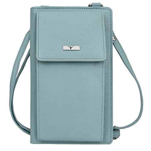 Image of URBAN FOREST Ruby Pastel Blue Leather Wallet for Women