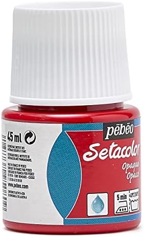 PEBEO Setacolor Opaque Fabric Paint 45-Milliliter Bottle, Red,Red, 295-080