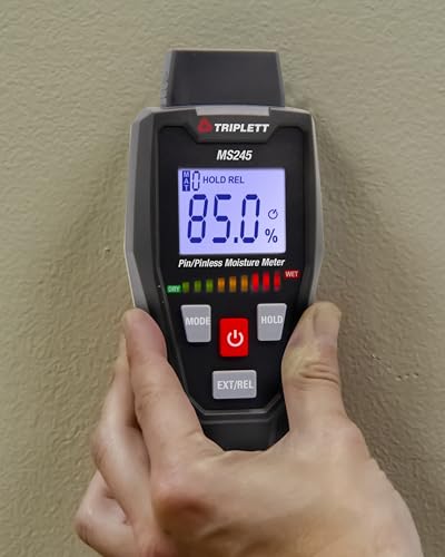 Image of Triplett MS245 Pin /Pinless Moisture Meter for Wood and Building Materials with Audible Indicator