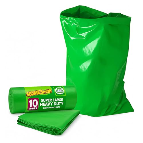 HOMESmith Large Heavy Duty Garden Sacks Builders and DIY Choice Rubble Bags - Pack of 10, Green 1 HOMESmith Large Heavy Duty Garden Sacks Builders and DIY Choice Rubble Bags - Pack of 10, Green