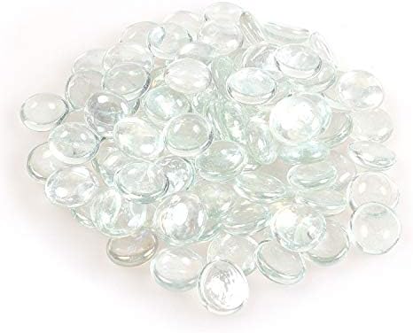 High Luster Reflective Fire Glass Gravel,Fire Gems,Fire Drops,Fire Glass Pebbles Stones Beads Chips for Fire Pit Fish Tank Aquarium Succulent Garden Decoration,17-19mm,335g/0.78lb (Dark Amber)