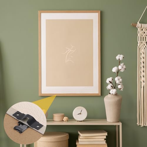 Image of uxcell 20Pcs Picture Hangers, Frame Back Fasteners with Screws, Single-Notch Double Hole Precision Hangers Hook for Hanging Paintings Picture Photos Frame, Silver