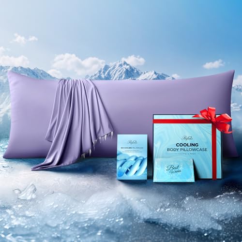 Ice Cooling Body Pillowcase for Hot Sleepers – Stays Cool All Night, Silky Touch Long Body Pillow Cases with Invisible Zipper, Soft & Breathable Body Pillow Cover, Gift for Men Women - 20