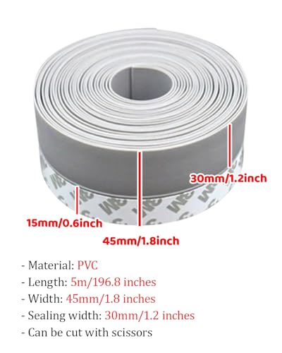 5m Blackout Side Channels, Samoprzylepne paski blokujące światło z PVC do żeletek, luki uszczelnienia i zmniejszenie przeciągów, łatwa instalacja Peel Stick dla sypialni i ścieżek wspomagających sen