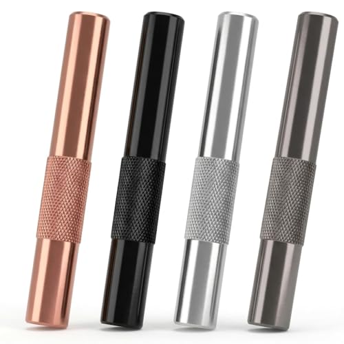 NYVOR 4 Stück Tragbarer Strohhalm aus Metall 7 cm Wiederverwendbar Ziehröhrchen Set für Reisen im Freien Camping Treffen mit Freunden und Familie