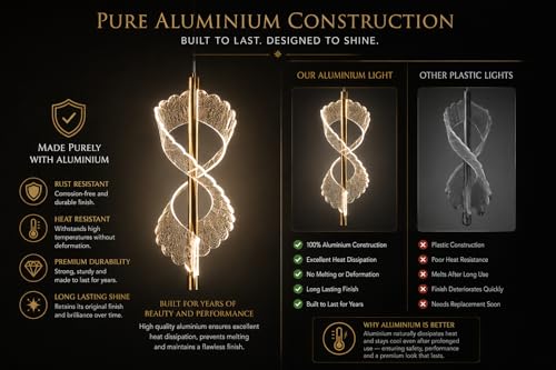 Image of FILLISKA 3 in1 Colour Changing LED Luxurious Hanging /Pendant Light (FrenchGold-PAY1583)