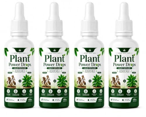 UFO ENTERPRISE Plant Power Drops 30ml | Liquid Plant Care Supplement | Supports Healthy Plant Growth & Green Leaves | Easy-to-Use Formula for Indoor & Outdoor Plants (Pack Of 04)