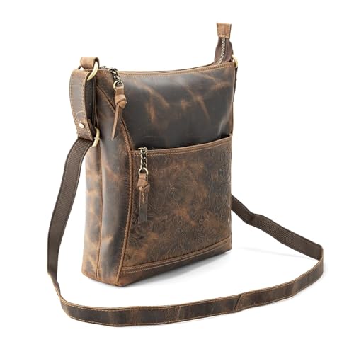 Image of Goatter Hunter Leather 11 inch Inch Sling Cross-Bodybag /Shoulder Bag For Girls And Women, Brown