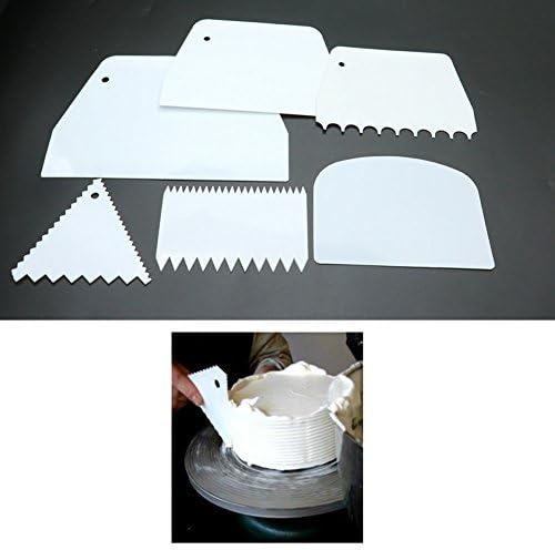 Milcraft Set of 6 Pcs Cake Scrape Smoother Comb Cake Edge Side Decorating Tools Scraper