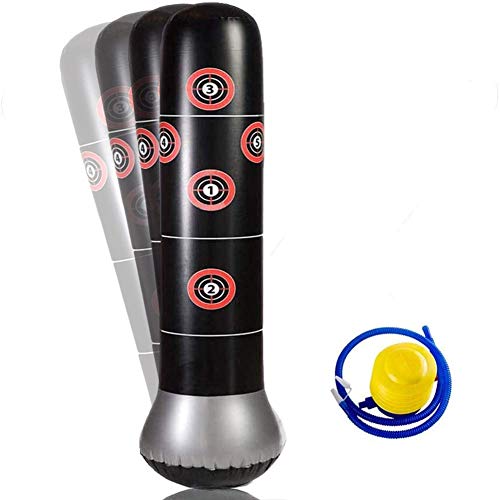Fitness Punching Bag Heavy Punching Bag Inflatable Punching Tower Bag Freestanding Children Fitness Play Adults De-Stress Boxing Target Bag
