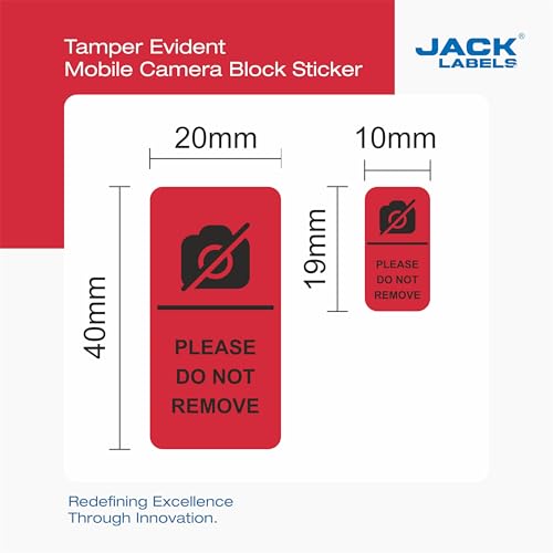 Image of Camera Block Void Stickers -Front & Back Camera Privacy Protection Seals Anti-Tamper Security Labels for Mobile & Laptop Void If Removed | Small Size 10X19mm(50) & 20x40mm(50) Stickers