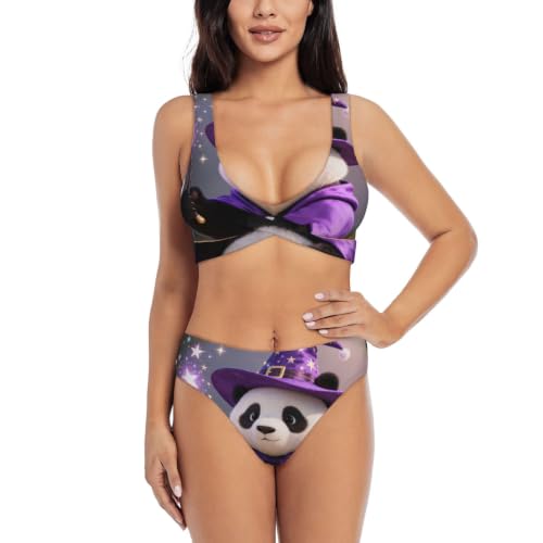 Bikini croisé push-up à coussinets amovibles et triangle réglable Panda Wizard